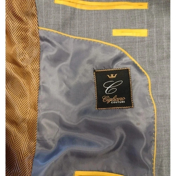 Cigliano Couture Grey Blazer Size  42R - Picture 9 of 10